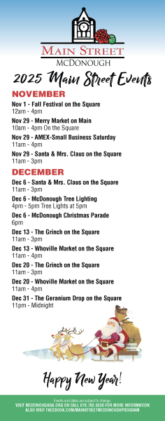 McDonough Main Street 2025 Events